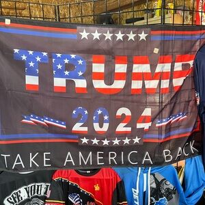 Trump 2024 patriotic support flag banner
